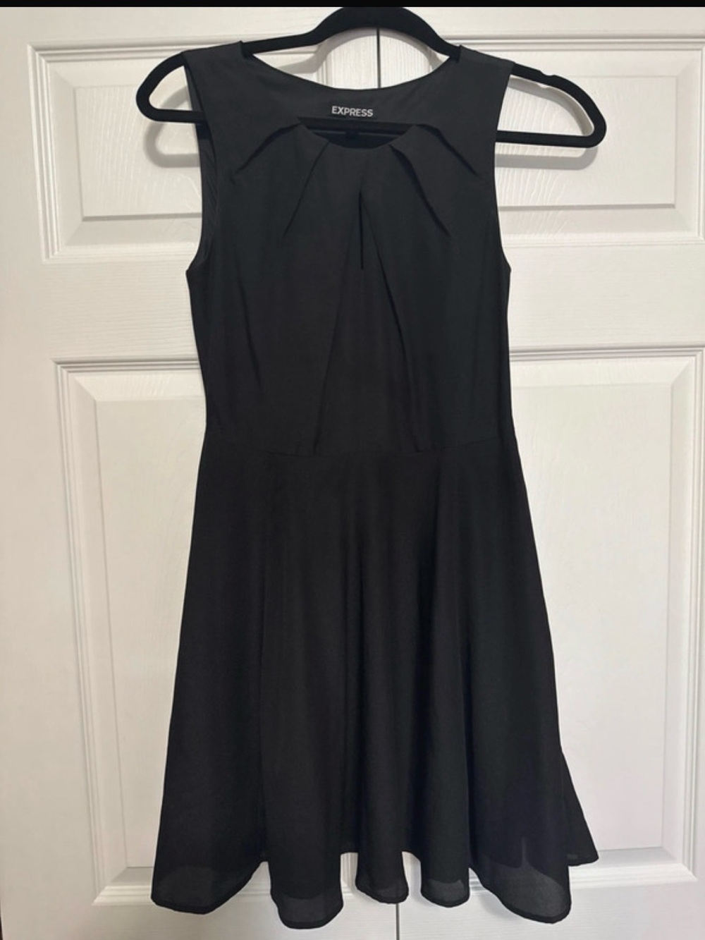 Express Black Sleeveless Fit-and-Flare Dress